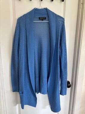 ❤️‍🔥❤️‍🔥 5/$30 Jones New York Light Blue Open-Weave Cardigan